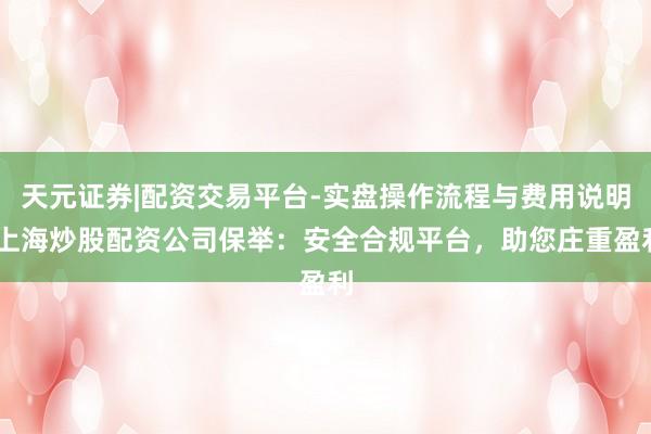 天元证券|配资交易平台-实盘操作流程与费用说明 上海炒股配资公司保举：安全合规平台，助您庄重盈利